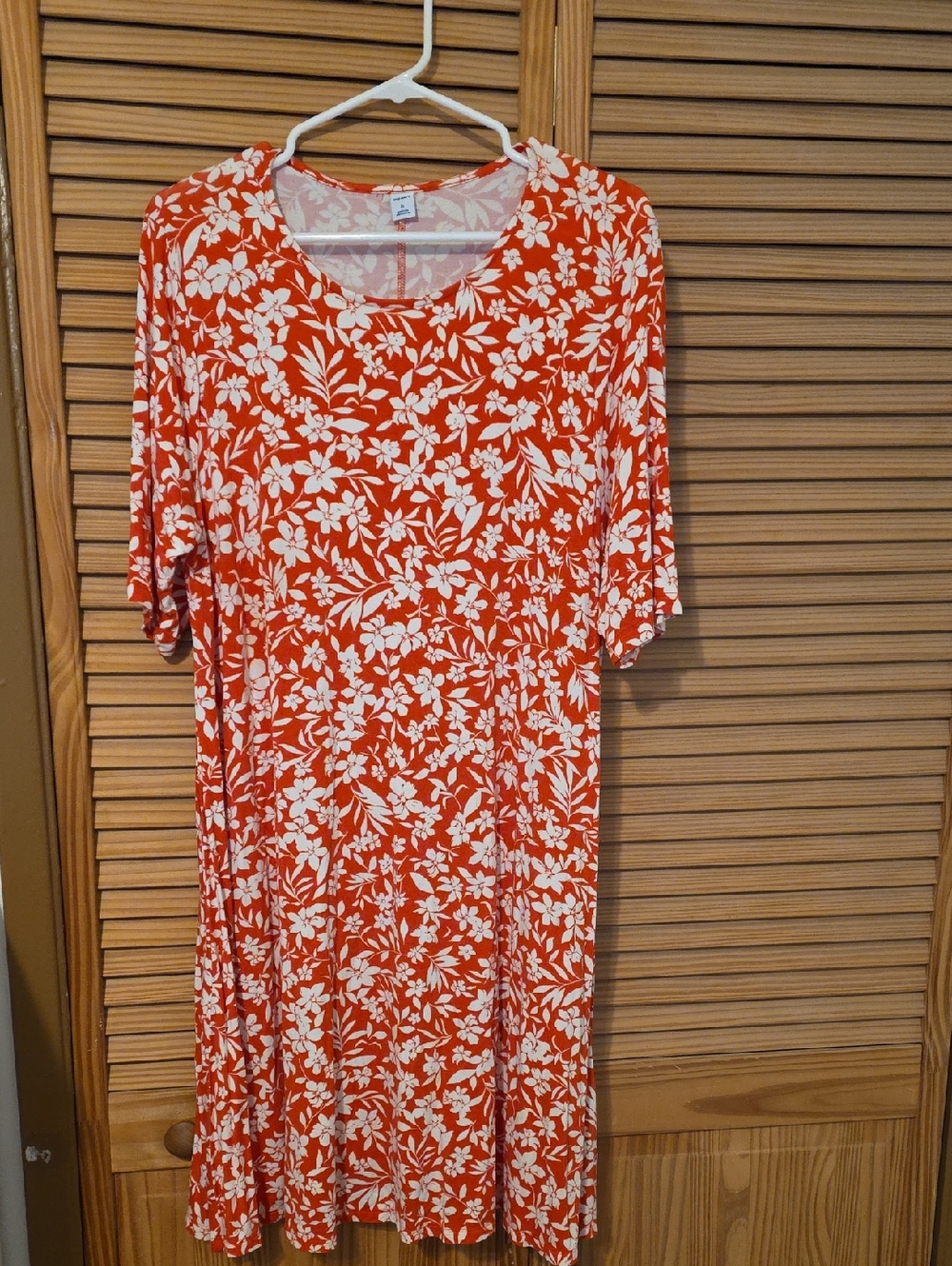 Old Navy Orange Floral Midi Dress